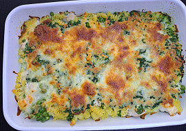 Zapečené těstoviny se špenátovou směsí