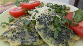 Kynuté špenátové placičky (lívance)