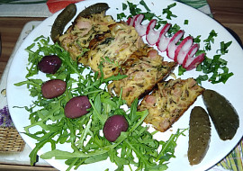 Šunkofleky s rukolou