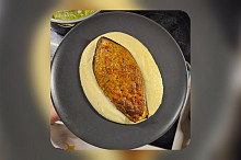 zapečený lilek s bramborovou kaší