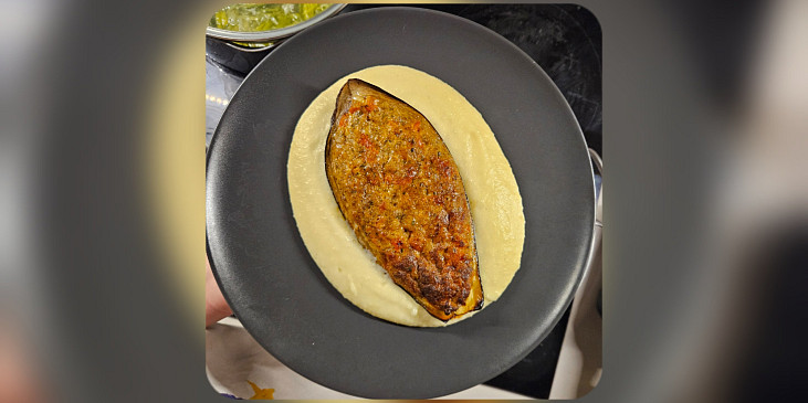 Jednoduchý zapečený lilek (zapečený lilek s bramborovou kaší)