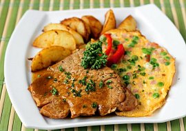 Vepřové kotletky s vaječnou omeletou