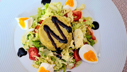 Zeleninový flan a zeleninový salát