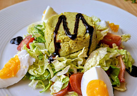 Zeleninový flan a zeleninový salát