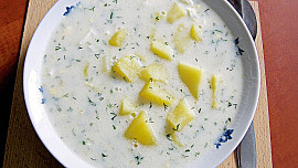 Kyselka s koprem a vařenými vejci