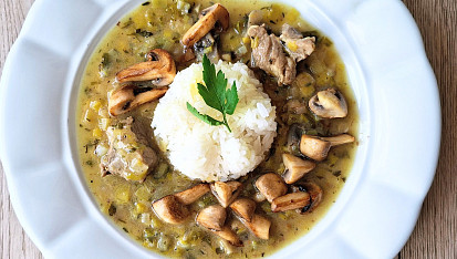 Vepřové frikasé s pórkem