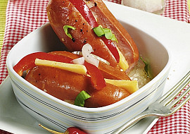 Plněné nakládané špekáčky