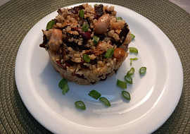 Bulgur s houbami a směsí fazolí