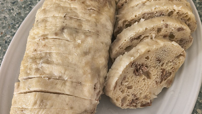 Jemné domácí houskové knedlíky, S celozrnným rohlíkem