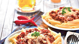 Bleskové penne s tvarůžky