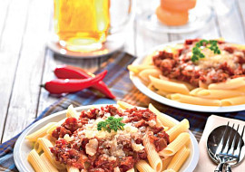 Bleskové penne s tvarůžky