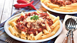 Bleskové penne s tvarůžky