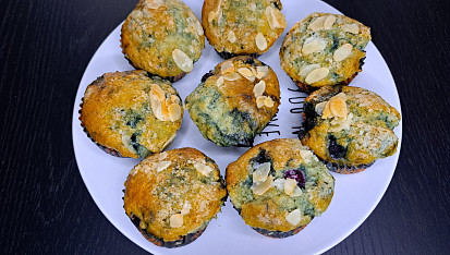 Borůvkové muffiny z cottage těsta