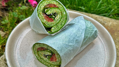 Špenátový wrap z domácí tortilly