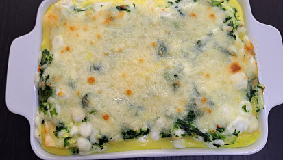 Špenátové lasagne z jednoho pekáčku