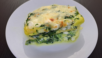 Špenátové lasagne z jednoho pekáčku