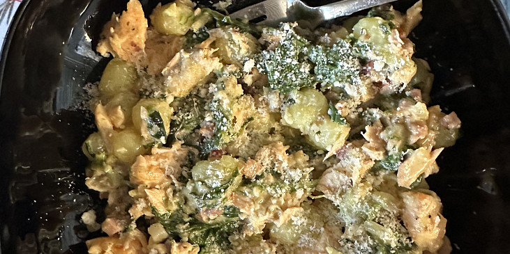 Gnocchi se špenátem a lososem