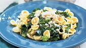 Těstoviny orecchiette s kedlubnovými listy