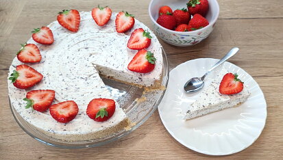 Nepečený stracciatella dort