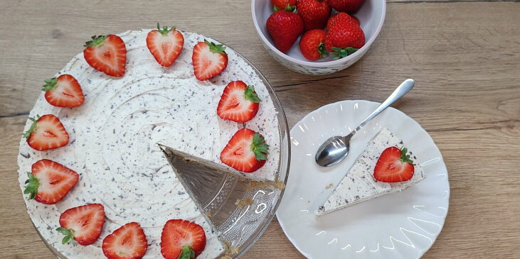 Nepečený stracciatella dort