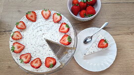 Nepečený stracciatella dort
