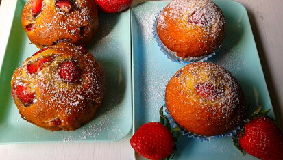 Jahodové muffinky
