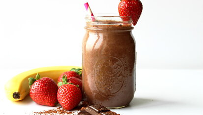 Čokoládové smoothie s jahodami
