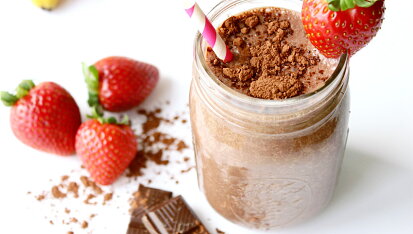 Čokoládové smoothie s jahodami