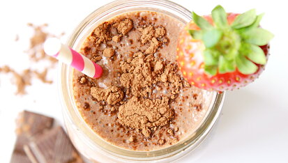 Čokoládové smoothie s jahodami