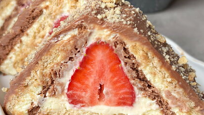 Jahodová BeBe střecha s mascarpone