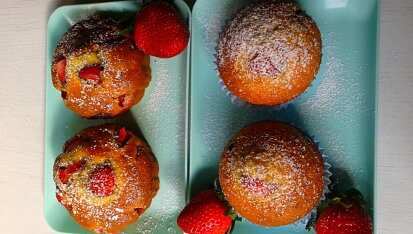 Jahodové muffinky