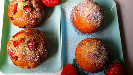 Jahodové muffinky