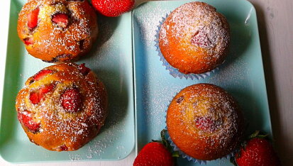 Jahodové muffinky
