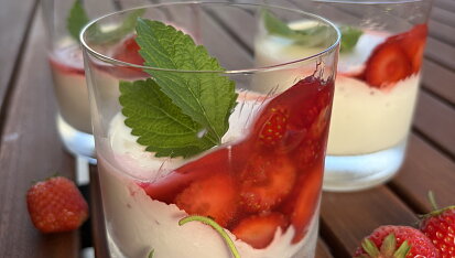 Panna cotta s jahodami