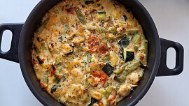 Quiche s cuketou a rajčaty