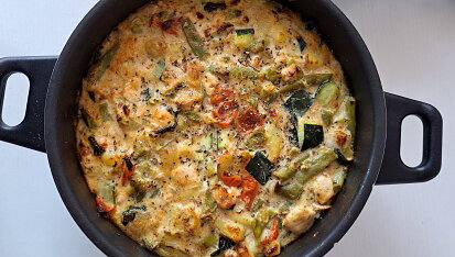 Quiche s cuketou a rajčaty