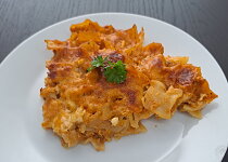 Zapečené těstoviny s krémovou omáčkou