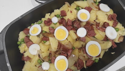 Zapékané brambory s uzeninou