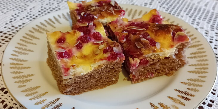 Rybízová buchta s tvarohem