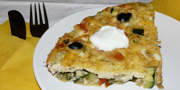 Španělská vaječná tortilla s olivami a sýrem