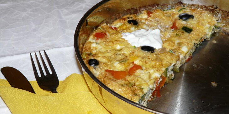 Španělská vaječná tortilla s olivami a sýrem