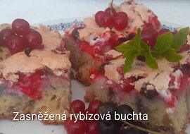 Zasněžená rybízová buchta - báječná a rychlá (Zasněžená rybízová buchta podle receptu)