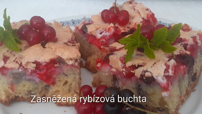 Zasněžená rybízová buchta - báječná a rychlá, Zasněžená rybízová buchta podle receptu
