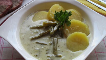 Zelené fazolky na smetaně s koprem