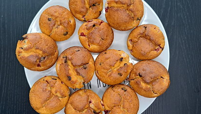 Jahodovo-čokoládové muffiny
