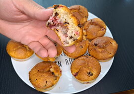 Jahodovo-čokoládové muffiny