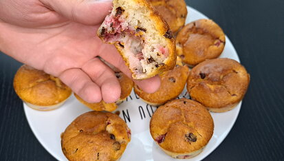 Jahodovo-čokoládové muffiny