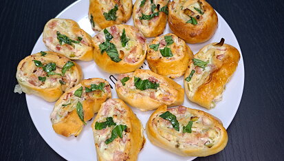 Česnekové šneky s pórkem