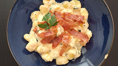Gnocchi s omáčkou ze tří druhů sýra