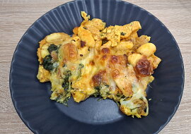 Zapečené gnocchi s kuřecím masem a špenátem